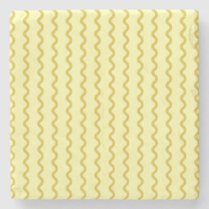 Gelber Streifen Minimalistisch Moderner Trinkbehäl Steinuntersetzer
