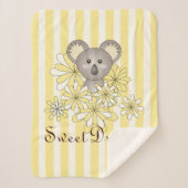 Gelber Streifen Niedlich Baby Koala Kinder Sherpadecke (Vorderseite)