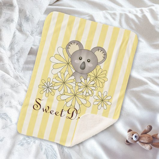 Gelber Streifen Niedlich Baby Koala Kinder Sherpadecke