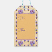 Gelber Streifen Shabby Chic Geschenkanhänger (Rückseite)