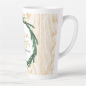 Gelber Streifen und Aquarellkranz Weihnachten Milchtasse (Rechts)