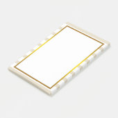 Gelber Streifen weiß, goldfarben Post-it Klebezettel (angewinkelt)