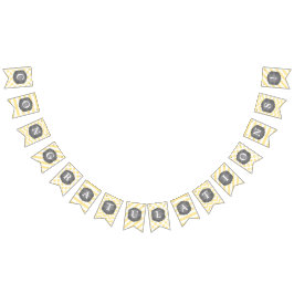 Gelber Streifen-Zickzack Punkt-Muster-Baby-Dusche Wimpelkette