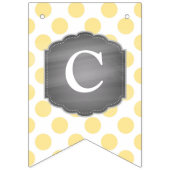 Gelber Streifen-Zickzack Punkt-Muster-Baby-Dusche Wimpelkette (Erste Fahne)