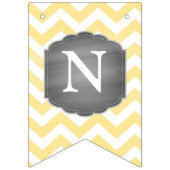 Gelber Streifen-Zickzack Punkt-Muster-Baby-Dusche Wimpelkette (Dritte Fahne)