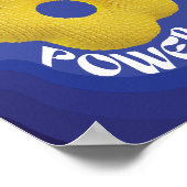 Gelber Strick Blume Power Kunstgewerbe Poster (Ecke)