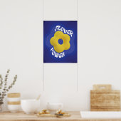 Gelber Strick Blume Power Kunstgewerbe Poster (Küche)
