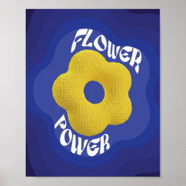 Gelber Strick Blume Power Kunstgewerbe Poster