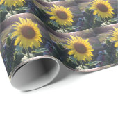 Gelber SUNFLOWER bei Sunset ECHO DRUCKER Geschenkpapier (Rolleneckpunkt)