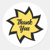 Gelber Swirbelsticker Runder Aufkleber (Vorderseite)