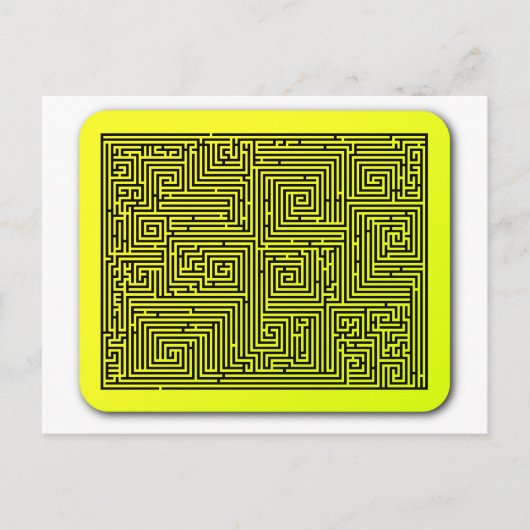 Gelber Swirl Postkarte (Vorderseite)