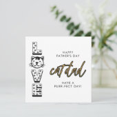 Gelber Tag des Vaters vom Katzenpurfekt Karte (Stehend Vorderseite)