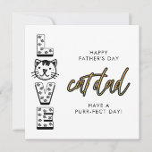 Gelber Tag des Vaters vom Katzenpurfekt Karte (Vorderseite)