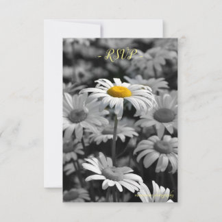 Gelber Tag in einem Meer von schwarz-weißen Molsen RSVP Karte