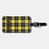 Gelber Tartan Kariert Personalisiert Gepäckanhänger (Vorderseite horizontal)