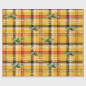 Gelber Tartan-karierter Feiertag Geschenkpapier (Flach)
