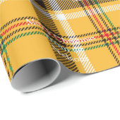 Gelber Tartan-karierter Feiertag Geschenkpapier (Rolleneckpunkt)