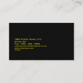 Gelber Taxi-Fahrer-Service Visitenkarte (Rückseite)