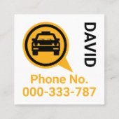 Gelber Taxifahrer Quadratische Visitenkarte (Rückseite)