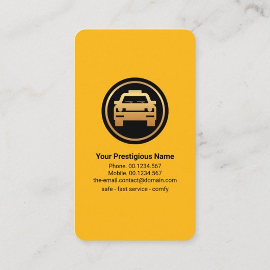 Gelber Taxifahrer Visitenkarte (Rückseite)