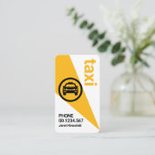 Gelber Taxifahrer Visitenkarte (Stehend Vorderseite)
