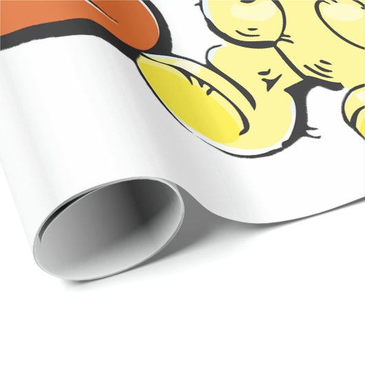 Gelber Teddybär Geschenkpapier (Rolleneckpunkt)