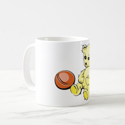 Gelber Teddybär Kaffeetasse (Vorderseite Links)