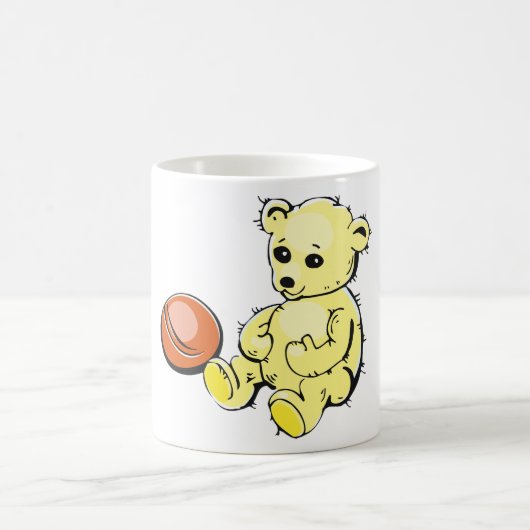 Gelber Teddybär Kaffeetasse (Mittel)
