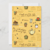 Gelber Tee und Honig Tee Zeit Einladung (Rückseite)