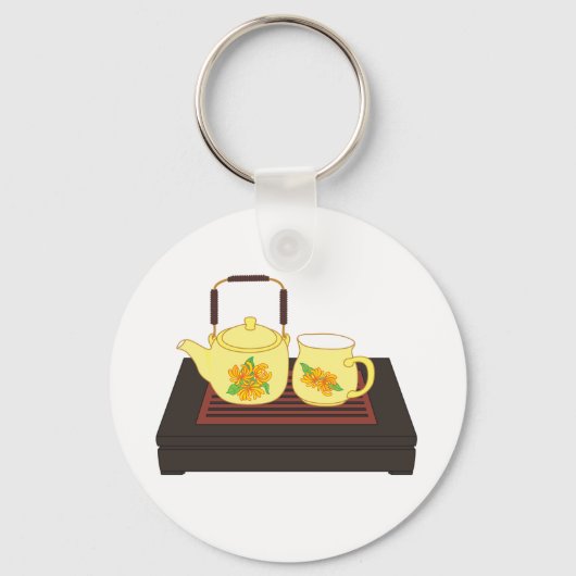 Gelber Teekessel Set Schlüsselanhänger (Rückseite)