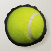 Gelber Tennisball für Tennis-Spieler-Geschenk Rundes Kissen (Rückseite)