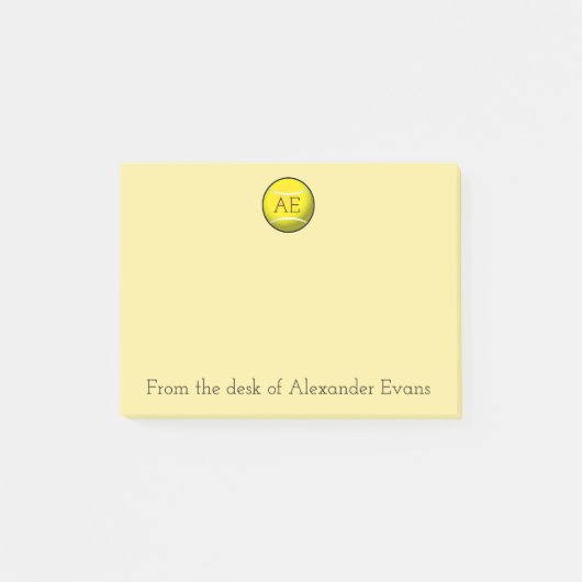 Gelber Tennisball Post-it Klebezettel (Vorderseite)