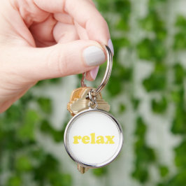 Gelber Text entspannen lustig cool krass Schlüsselanhänger