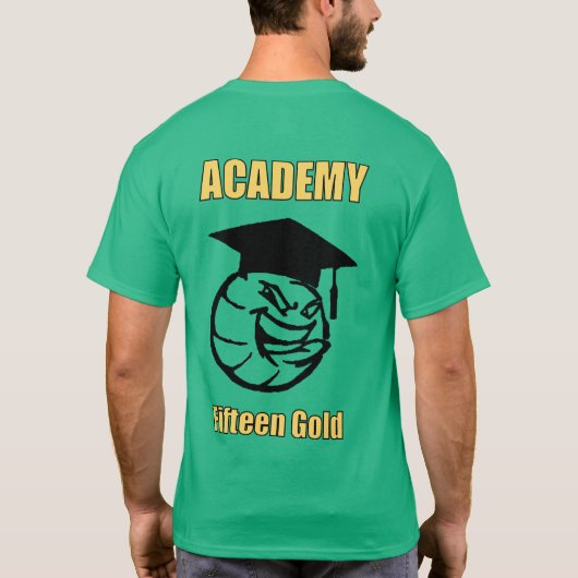 gelber Text und des Balls Rückseite an T-Shirt (Rückseite)