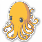 Gelber Tintenfisch Aufkleber (Vorderseite)