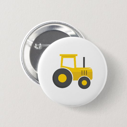 Gelber Traktor Button (Vorne & Hinten)