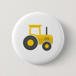 Gelber Traktor Button