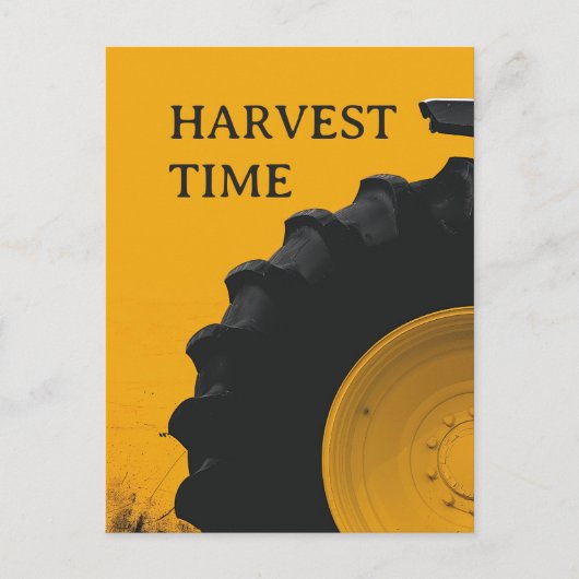 Gelber Traktor Postkarte (Vorderseite)