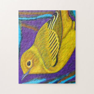 Gelber Trällerer-Puzzlespiel Puzzle