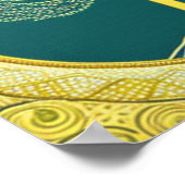 Gelber Tree des Lebens Circle Poster (Ecke)