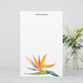 Gelber tropischer Blumen-individueller Name des Briefpapier (Stehend Vorderseite)