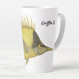 Gelber Tropischer Chelmon Longirostris, Vintage Fi Milchtasse