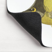 Gelber tropischer Chelmon Longirostris, Vintager F Mousepad (Ecke)