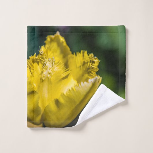Gelber Tulip Badhandtuch Set (Waschlappen)