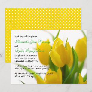 Gelber Tulip - Hochzeitsankündigung Einladung