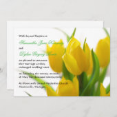 Gelber Tulip - Hochzeitsankündigung Einladung (Vorne/Hinten)