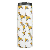 Gelber Tulip Niedliche Blume Kinderflora Vintag Thermosbecher (Rückseite)