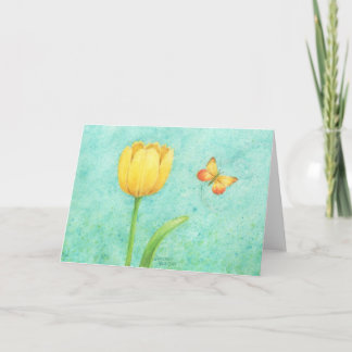 Gelber Tulip und Schmetterling Blank jeder Okcadil Karte