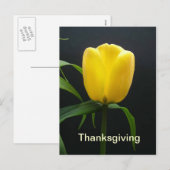 Gelber Tulpe Erntedank Postkarte (Vorne/Hinten)