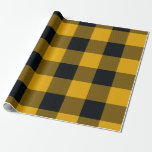 Gelber u. schwarzer Checkered Quadrat-Büffel Geschenkpapier<br><div class="desc">kundenspezifisches Packpapier</div>